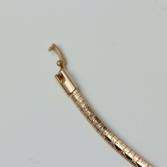 Textured Rose Gold Flat Snake Chain Necklace, XPNL0243 - Picture 3 of 9